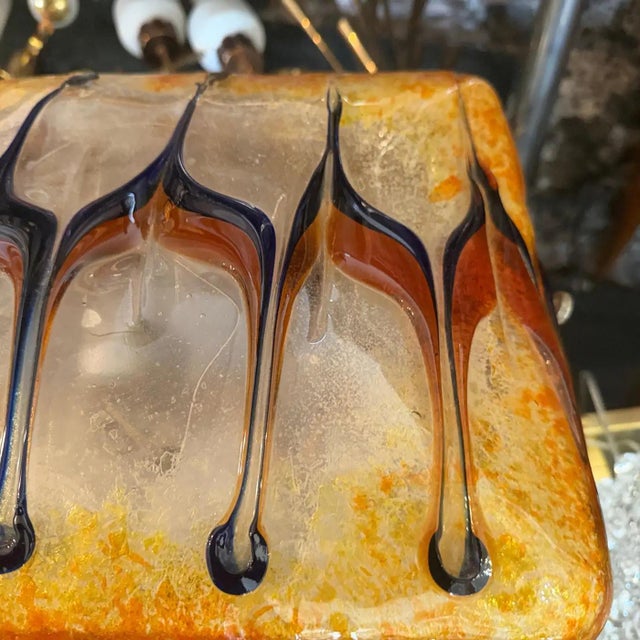 Orange 1960s Mid-Century Modern Orange and Blue Ceiling Light by Nason for Mazzega For Sale - Image 8 of 11