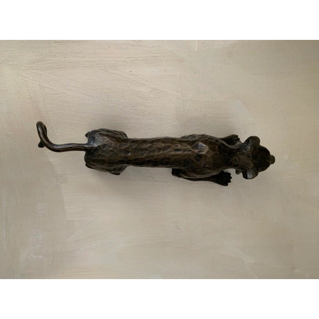1960s Large 1960s Vintage Bronze Metal Panther / Cheetah Figure For Sale - Image 5 of 11