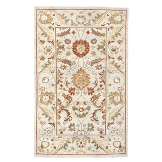 Afghan Wool Sultanabad Master 3x5 Ivory, Red, & Green Handmade Area Rug #1143658 For Sale