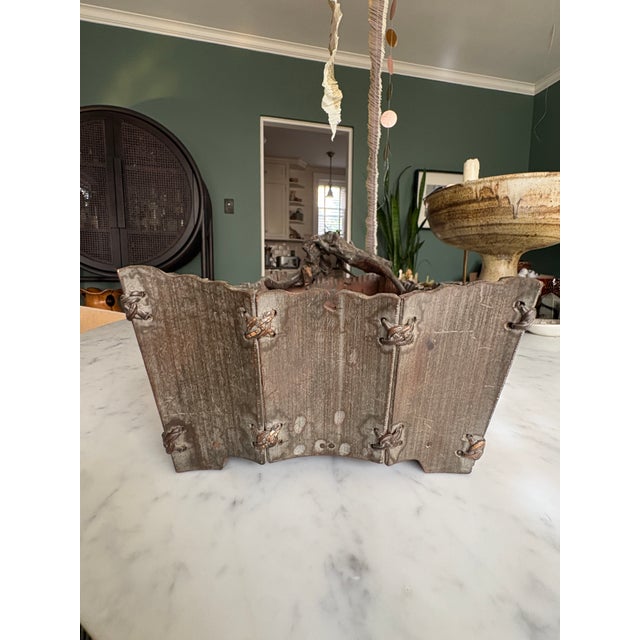 Japanese Ikebana Wabi-Sabi Bamboo Carved Basket For Sale In Chicago - Image 6 of 15