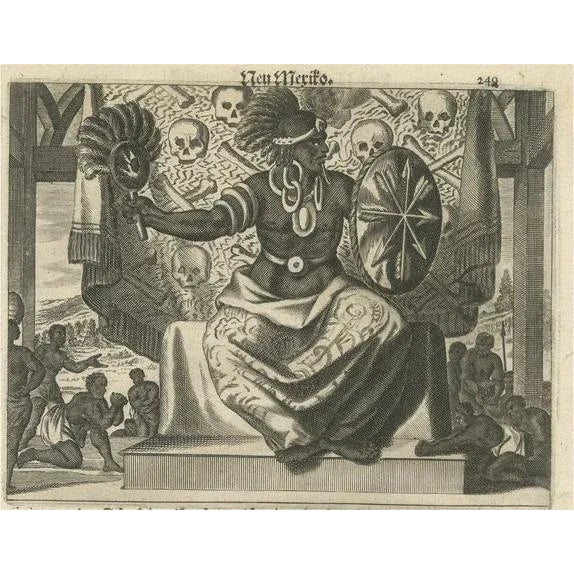 Copper Montanus, Encounter in New Mexico, Copper Engraving, 1673 For Sale - Image 8 of 8
