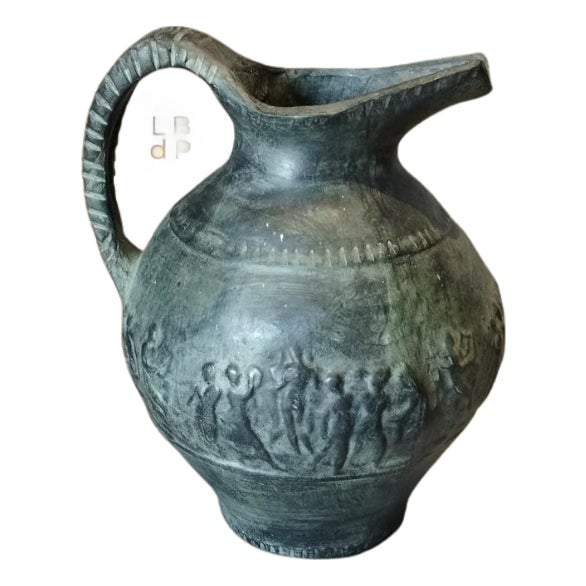 Large Jug with Antique-Style Decoration attributed to Robert and Violette Meynard, 1960s For Sale