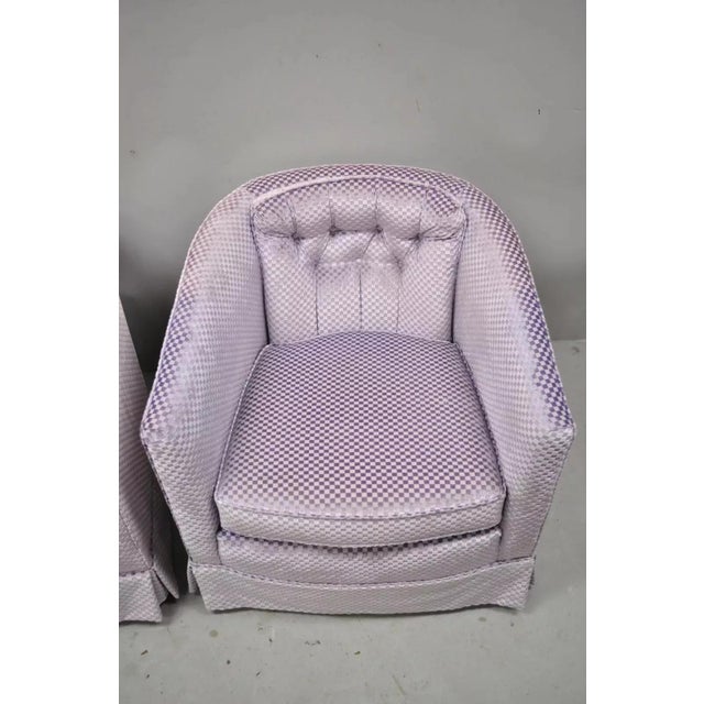 Mid-Century Modern Mid 20th Century Mid Century Modern Milo Baughman Style Purple Barrel Back Club Chairs - a Pair For Sale - Image 3 of 12