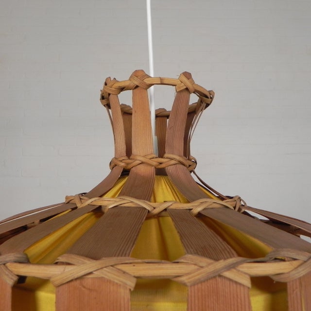 Vintage Hanging Lamp with Rattan Shade, 1970s For Sale - Image 11 of 16