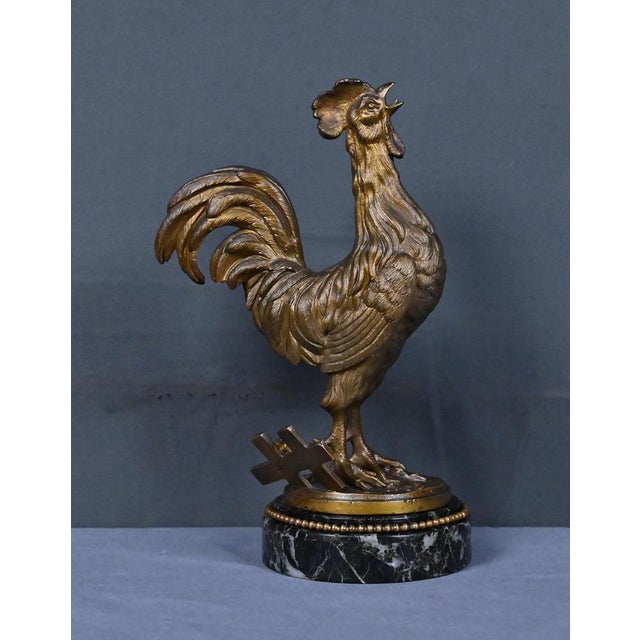 Rooster Figure in Bronze by Guesnet, Late 19th Century For Sale - Image 12 of 16