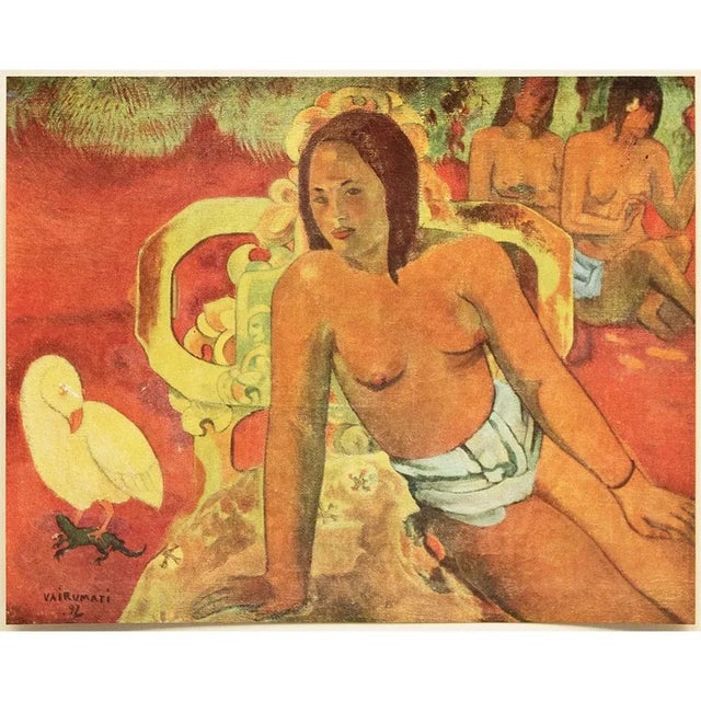 Paper 1949 After Paul Gauguin "Vairumati", First Edition Offset Lithograph For Sale - Image 7 of 7