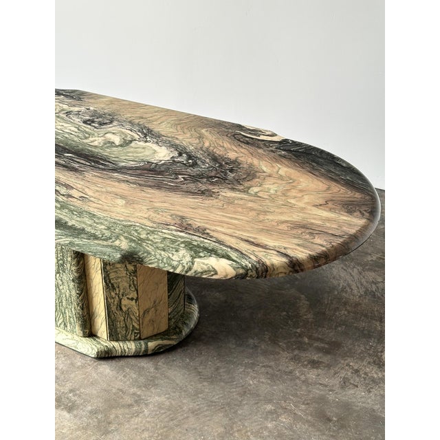 Stone Cipollino Ondulato Marble Oval Coffee Table, Italy, 1980s For Sale - Image 7 of 16