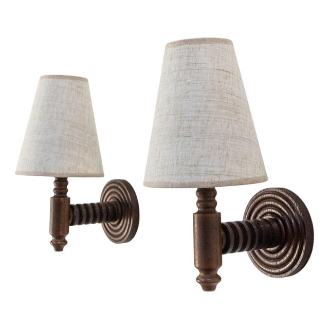 Sconces in Beech from Dudouyt, 1940, Set of 2 For Sale