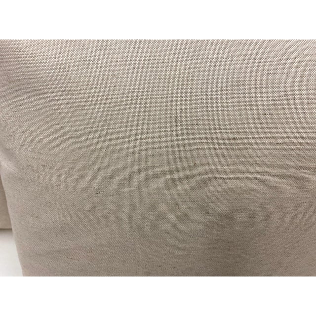 Red Pair of 20" Square Pillows With a Muted Pink & Blue Tapestry-Look Floral Pattern - Made in Uk For Sale - Image 8 of 9