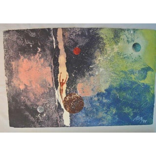 Mikulas Kravjansky, Surrealist Intaglio Mixed Media Monotype on handmade paper, 1999 For Sale