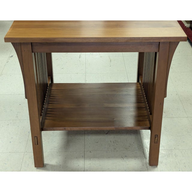 Wood Stickley Harvey Mission Cherry Wood Lamp Table For Sale - Image 7 of 13