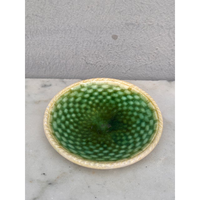 Etruscan Majolica Butter Pat, circa 1890.