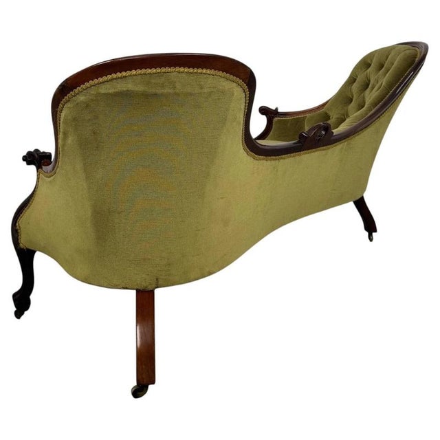 Gold 19th Century English Victorian Mahogany Spoon-Back Settee For Sale - Image 8 of 12