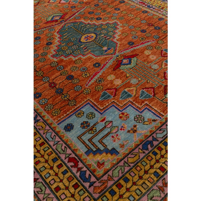 9x12Ft. Brunt Orange Persian Hand Knotted Wool Rugs For Sale - Image 12 of 17