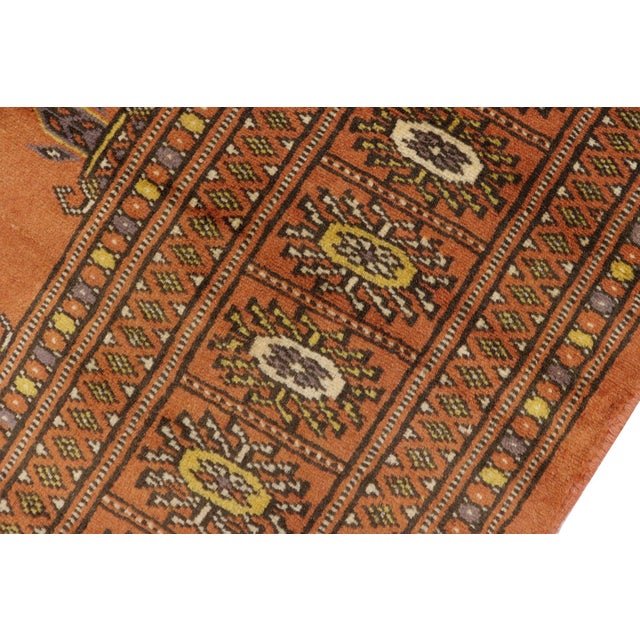 1990s Boho Chic Bokhara Rust/Beige Hand Knotted Wool Rug For Sale - Image 5 of 9