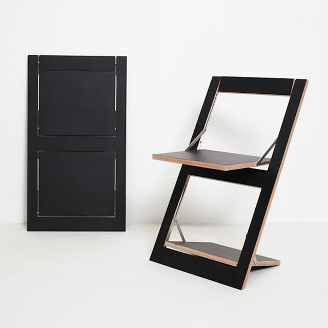 Fläpps Folding Chair – Black from Ambivalenz For Sale - Image 6 of 6