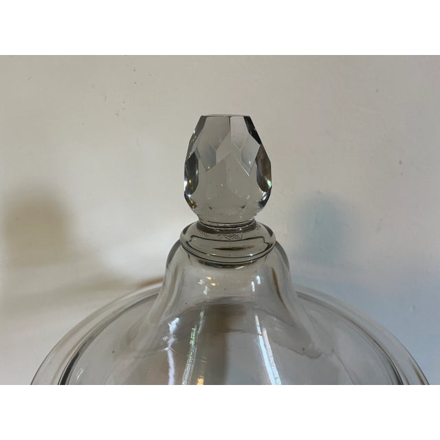 Early 19th Century Large Antique Early 19th Century George III Anglo Irish Crystal Glass Urn With Facet Cut Finial For Sale - Image 5 of 12