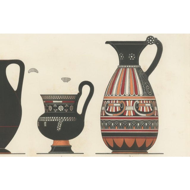 Albert Genick, Greek Jugs with Winged Figure, 1883, Lithograph For Sale - Image 4 of 9