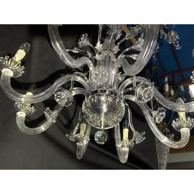 Eight-Arm Blown Glass Chandelier, 1990s For Sale - Image 10 of 18