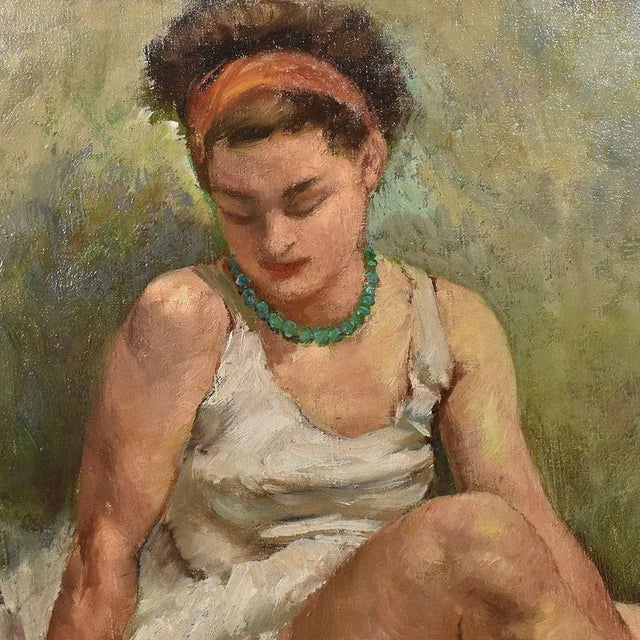 Maurice Callewaert, Young Dancer, 1930, Oil on Canvas, Framed For Sale - Image 4 of 11