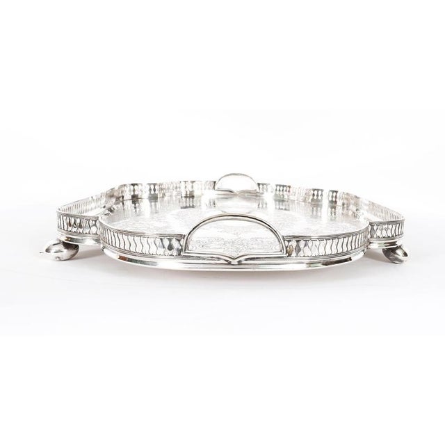Antique Edwardian Silver-Plated Gallery Tray attributed to James Deakin, 1890s For Sale - Image 9 of 16