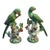 Wong Lee Style Green Chinoiserie Parrot Sculptures, Set of 2 For Sale