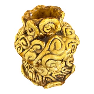 1970s Organic Studio Pottery Vessel Sculptural Coil Form For Sale