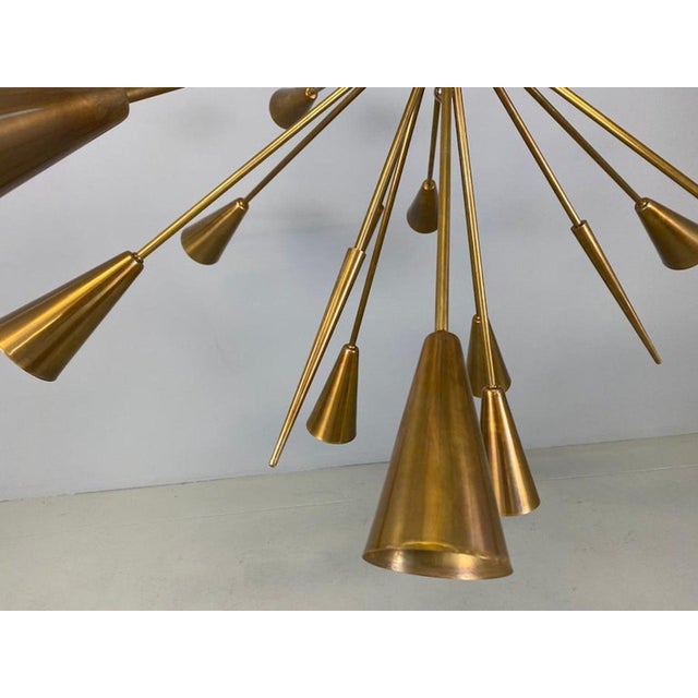 Italian Sputnik Brass Chandelier, 1970 For Sale - Image 6 of 11