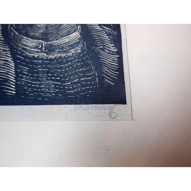 Pencil signed original limited edition woodcut woodblock print great depression era. from the 1930s. Abramovitz, Albert...