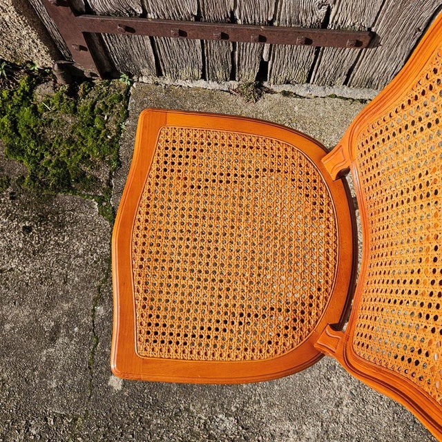 Vintage Wooden Cane Dining Chairs, Set of 4 For Sale - Image 12 of 18
