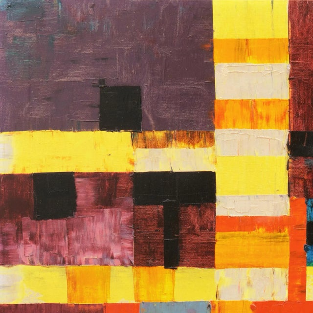 Abstract in Coral and Aubergine For Sale - Image 4 of 11