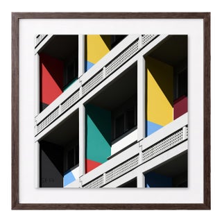“Corbusierhaus Berlin 13” Giclee Archival Pigment Print 24x24 Framed in Walnut For Sale