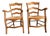 1990s Pair of Ladder Back Straw Seat Chairs For Sale