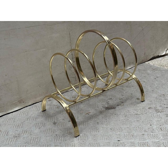 Mid-Century Modern Gilt Magazine Holder, 1960s For Sale - Image 4 of 12