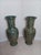 Green Gold Chinese Porcelain Vases Foliage Scrollwork Set of 2 For Sale - Image 10 of 10