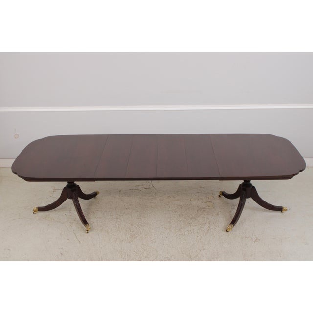 Stickley Mahogany Double Pedestal Dining Table For Sale - Image 10 of 17