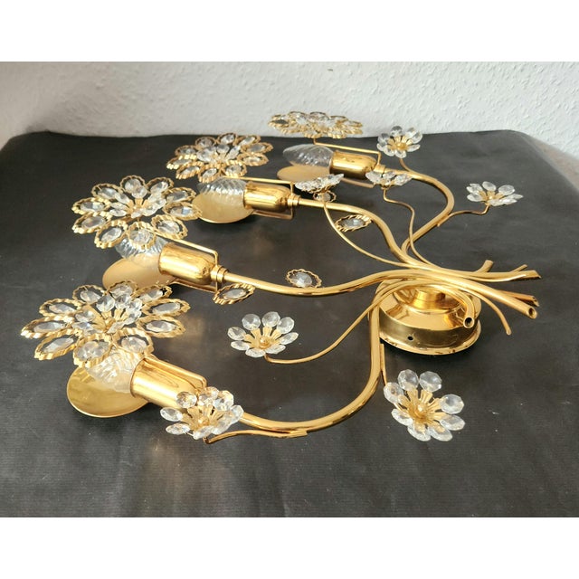 Gold Gold-Plated Wall Lamp in Brass by Ernst Palme for Palwa, 1960s For Sale - Image 8 of 18