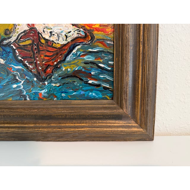 Serg Graff Acrylic Painting Ship Seascape "Tempest" Expressionist Modern Art Coa For Sale - Image 4 of 8