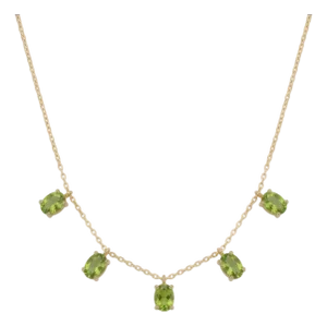 Natural Peridot August Birthstone Necklace | Minimalist Style Dangling Necklace