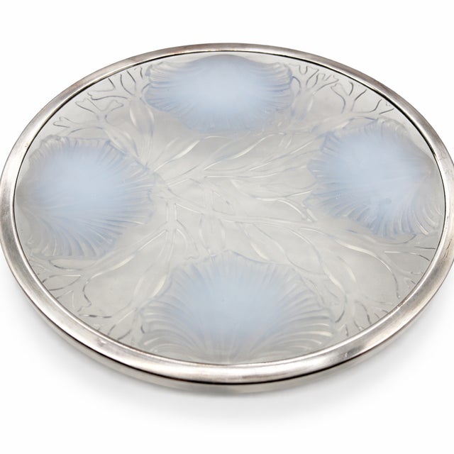 Vintage Art Deco Set in Opalescent Glass and Sterling Silver, 1930, Set of 5 For Sale - Image 6 of 12