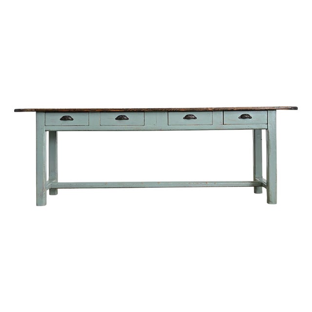 English 19th Century Painted Pine Four-drawer Server For Sale