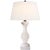 Traditional Chapman & Myers by Visual Comfort Signature Balustrade Table Lamp in Alabaster with Linen Shade For Sale - Image 3 of 3
