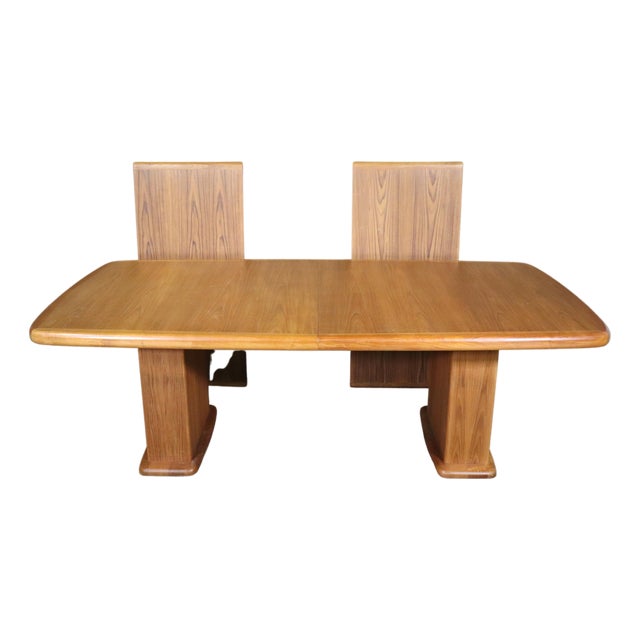 Mid 20th Century Teak Danish Dining Table With Leaves For Sale