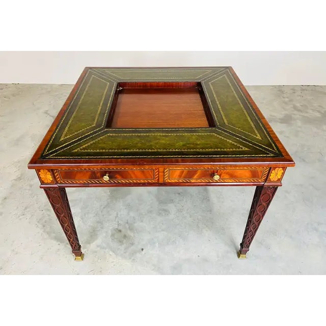 Maitland Smith Flip-Top Game Table, Burlwood & Mahogany, Circa 2000 For Sale - Image 10 of 10