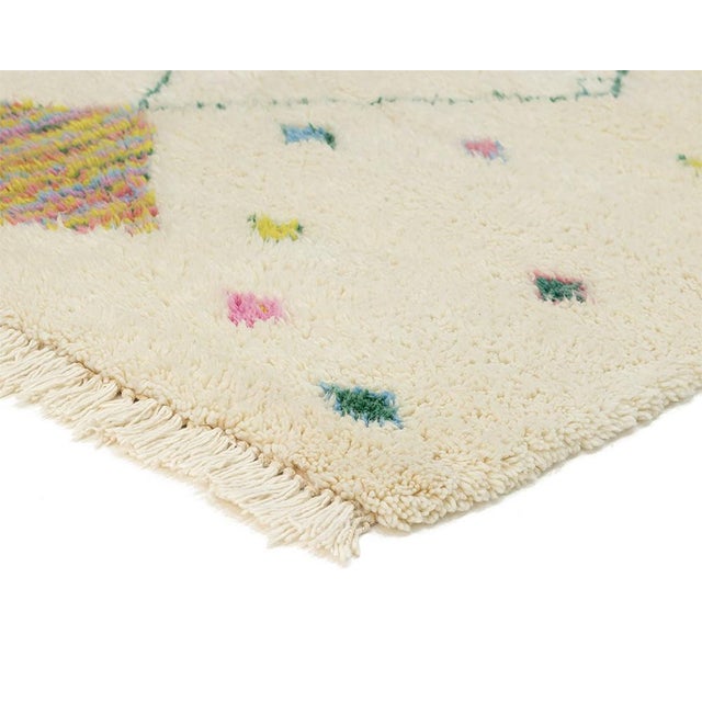 Tribal Multi-Color Hand-Knotted Moroccan Wool Rug | 8'2" X 5'8" | One of a Kind For Sale - Image 3 of 9