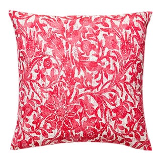 The House of Scalamandré Bali Floral Outdoor Pillow, Hibiscus For Sale