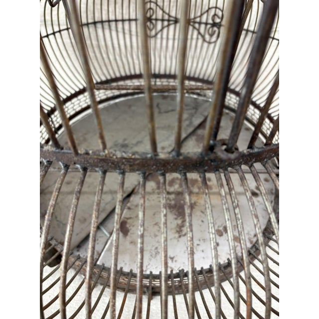 Charcoal Late 20th Century Architectural Birdcage on Stand, 60"h For Sale - Image 8 of 8