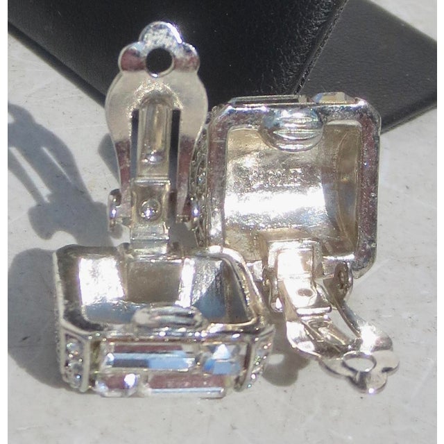 Carolee Costume Rhinestone Clip-on Earrings For Sale - Image 4 of 4