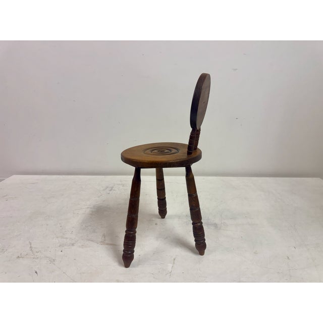 1950s French Carved Oak Chair in the style of Charles Dudouyt, 1950s For Sale - Image 5 of 15