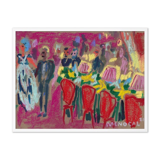 Illustration Cabaret IV by Happy Menocal in White Frame, XS Art Print For Sale - Image 3 of 3